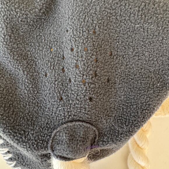 JACK WOLFSKIN Stormlock Braid Beanie Knit Hat Cream Fleece Lined Size M - Picture 6 of 7